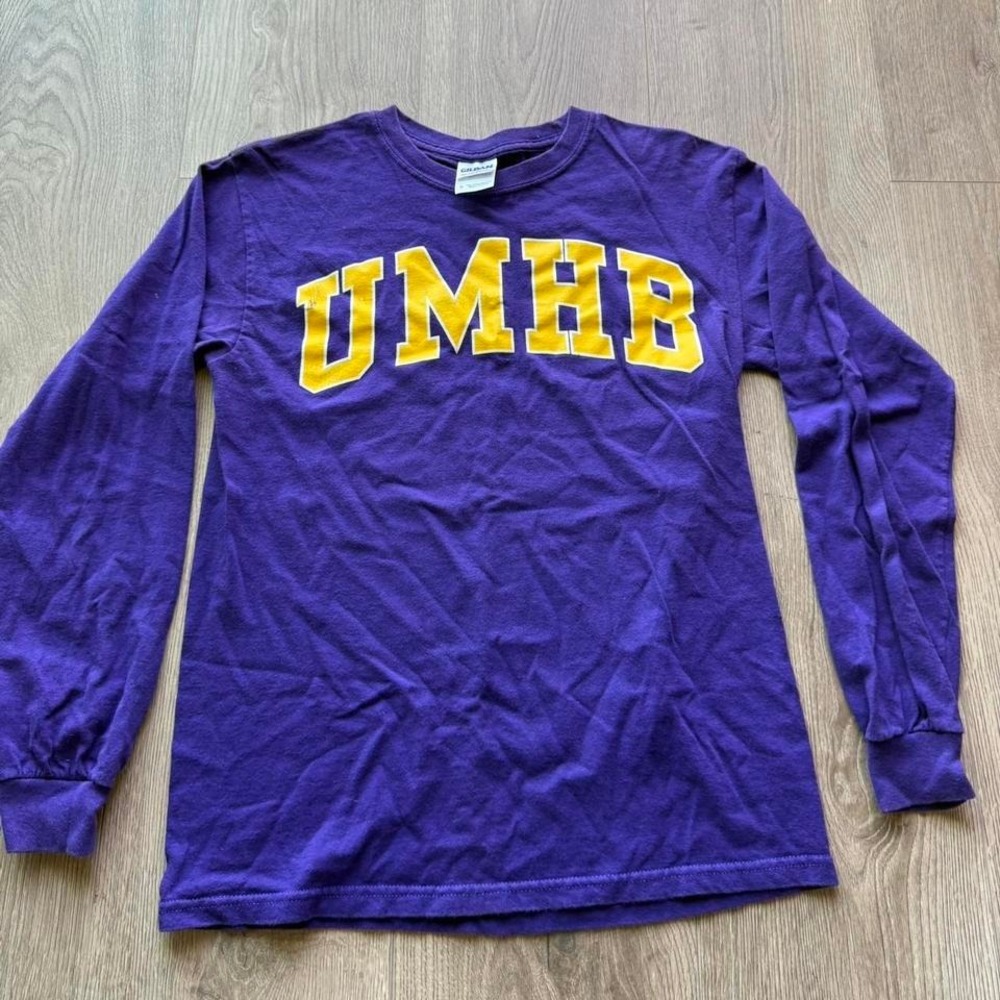 UMHB Long Sleeve Shirt University Mary Hardin Baylor Purple Gold Tee Size S
